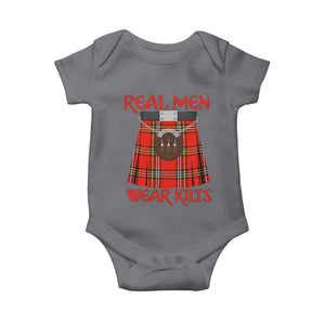 Funny Real Men Wear Kilts Baby Onesie Scottish Pride TS11 Charcoal Print Your Wear