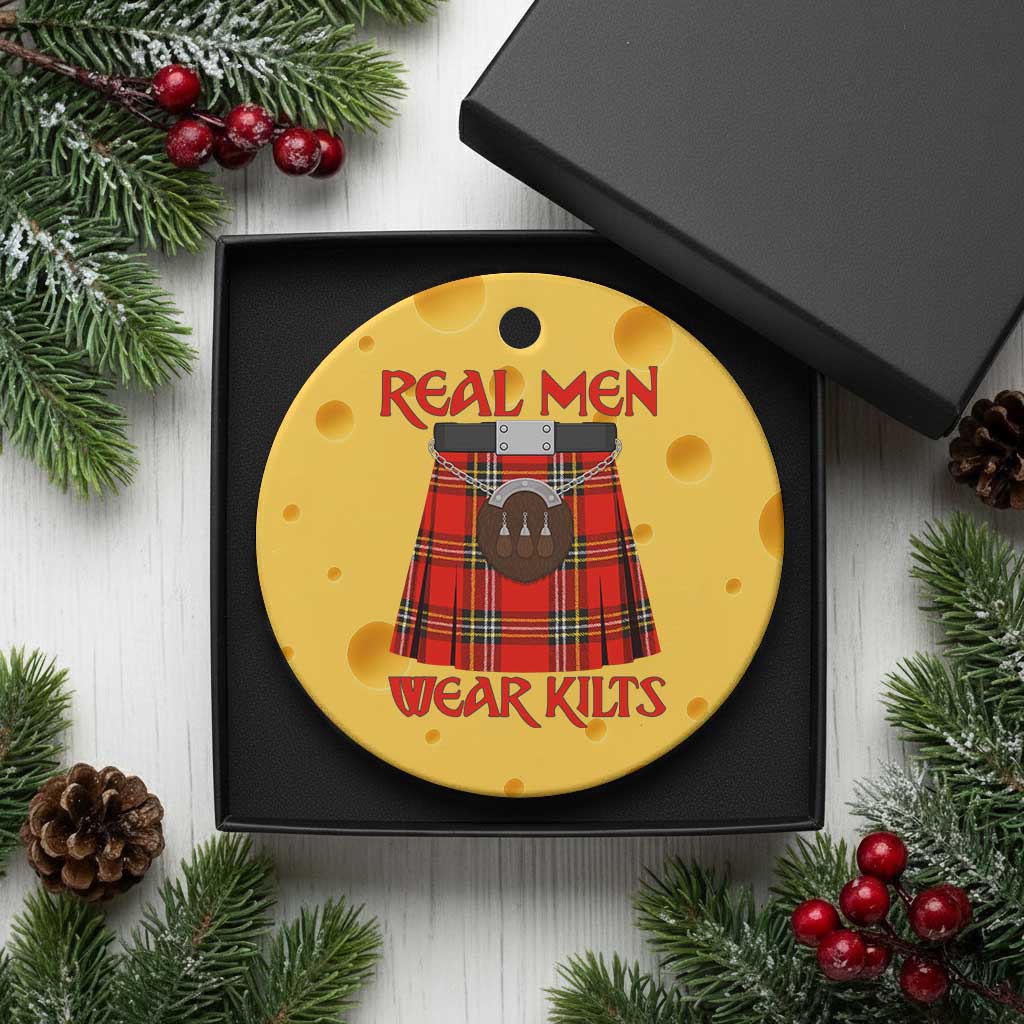 Funny Real Men Wear Kilts Ceramic Ornament Scottish Pride TS11 1pc Yellow Cheese Print Your Wear