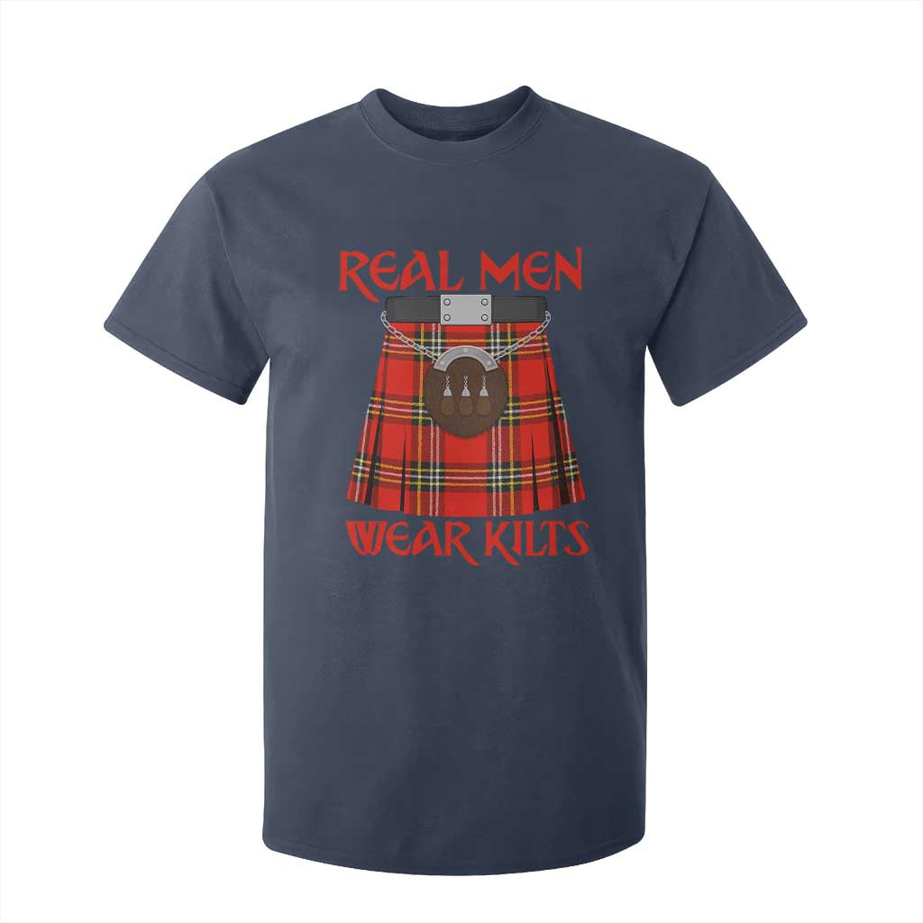 Funny Real Men Wear Kilts T Shirt For Kid Scottish Pride TS11 Navy Print Your Wear