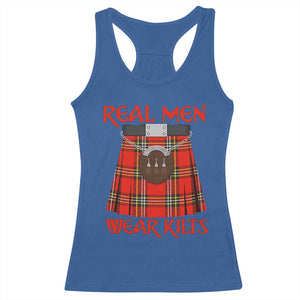 Funny Real Men Wear Kilts Racerback Tank Top Scottish Pride TS11 Royal Blue Print Your Wear