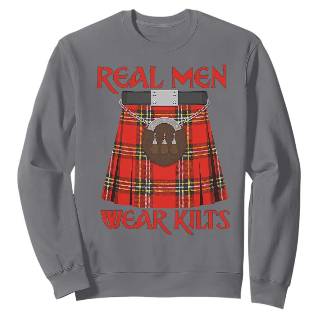 Funny Real Men Wear Kilts Sweatshirt Scottish Pride TS11 Charcoal Print Your Wear
