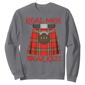 Funny Real Men Wear Kilts Sweatshirt Scottish Pride TS11 Charcoal Print Your Wear