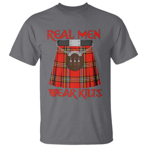 Funny Real Men Wear Kilts T Shirt Scottish Pride TS11 Charcoal Print Your Wear