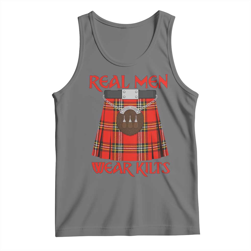 Funny Real Men Wear Kilts Tank Top Scottish Pride TS11 Black Heather Print Your Wear