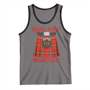 Funny Real Men Wear Kilts Tank Top Scottish Pride TS11 Deep Heather Black Print Your Wear