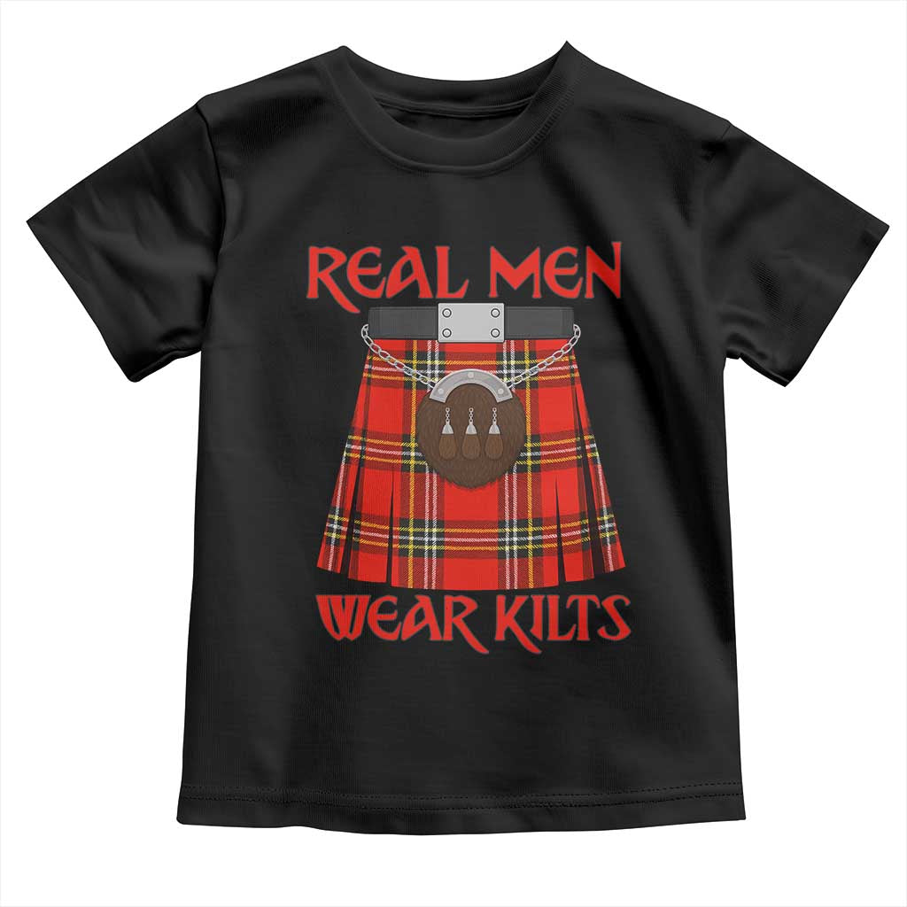 Funny Real Men Wear Kilts Toddler T Shirt Scottish Pride TS11 Black Print Your Wear