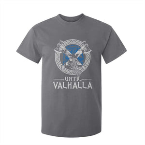 Funny Scottish Viking T Shirt For Kid Until Valhalla Vintage Scottish Flag Skull TS11 Charcoal Print Your Wear