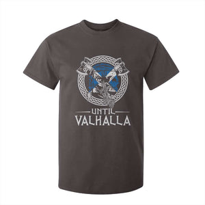 Funny Scottish Viking T Shirt For Kid Until Valhalla Vintage Scottish Flag Skull TS11 Dark Chocolate Print Your Wear