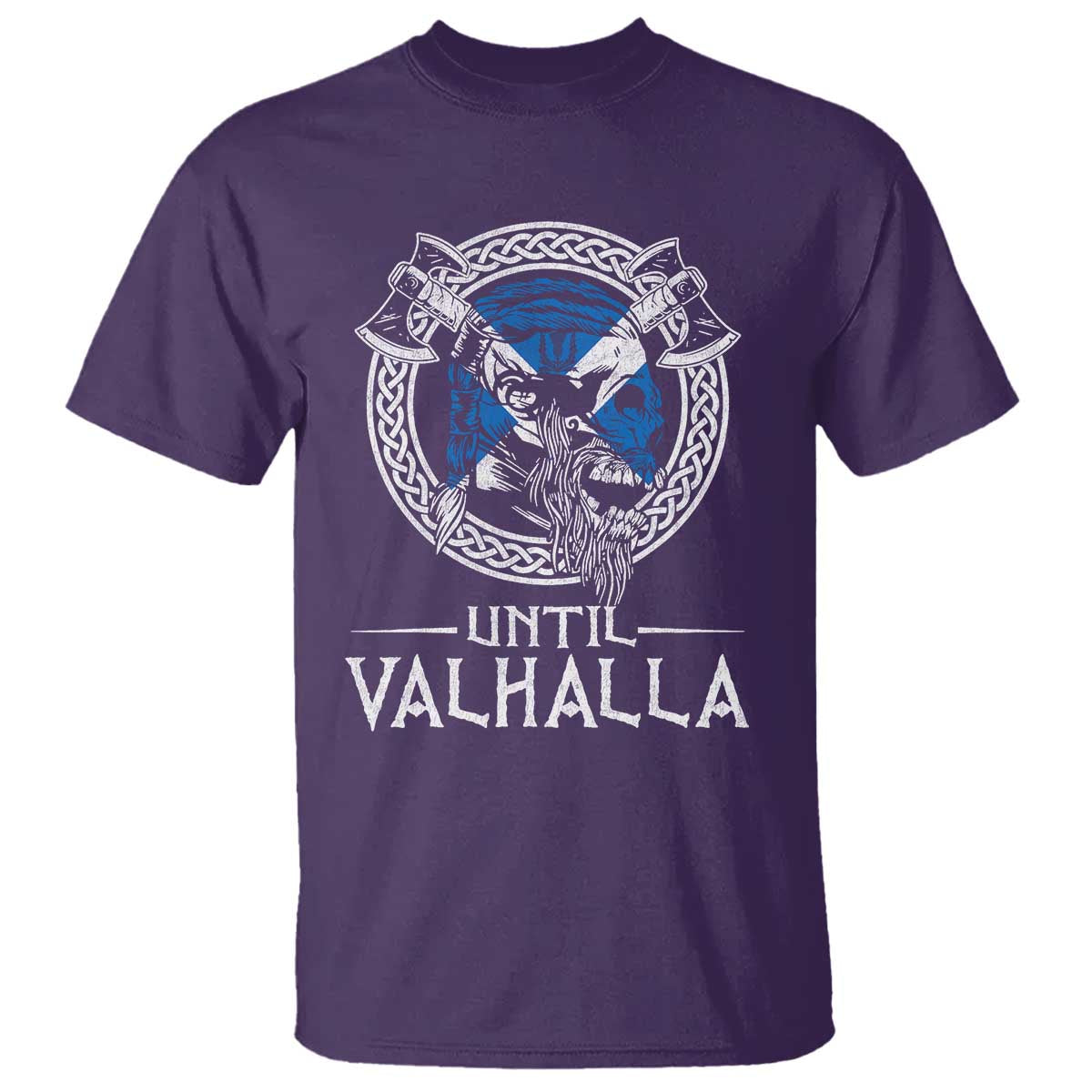 Funny Scottish Viking T Shirt Until Valhalla Vintage Scottish Flag Skull TS11 Purple Print Your Wear