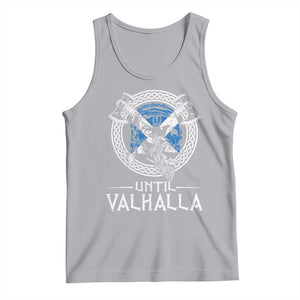 Funny Scottish Viking Tank Top Until Valhalla Vintage Scottish Flag Skull TS11 Athletic Heather Print Your Wear