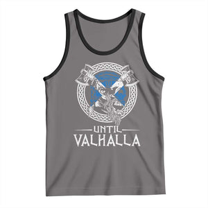 Funny Scottish Viking Tank Top Until Valhalla Vintage Scottish Flag Skull TS11 Deep Heather Black Print Your Wear