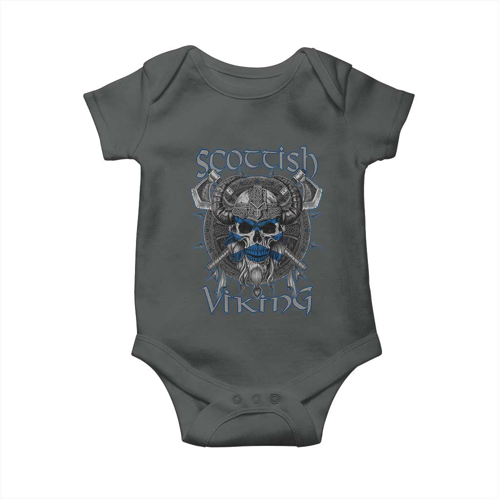 Scottish Viking Axes Celtic Knot Baby Onesie Scottish Flag TS11 Dark Heather Print Your Wear