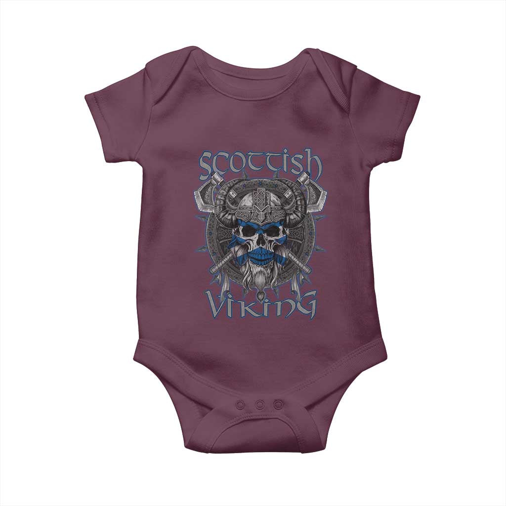 Scottish Viking Axes Celtic Knot Baby Onesie Scottish Flag TS11 Maroon Print Your Wear