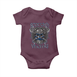 Scottish Viking Axes Celtic Knot Baby Onesie Scottish Flag TS11 Maroon Print Your Wear