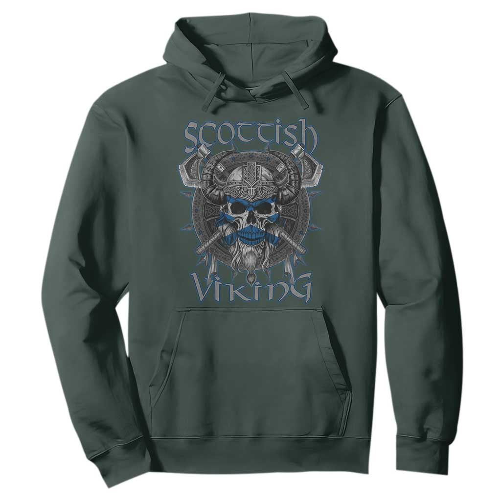 Scottish Viking Axes Celtic Knot Hoodie Scottish Flag TS11 Dark Forest Green Print Your Wear
