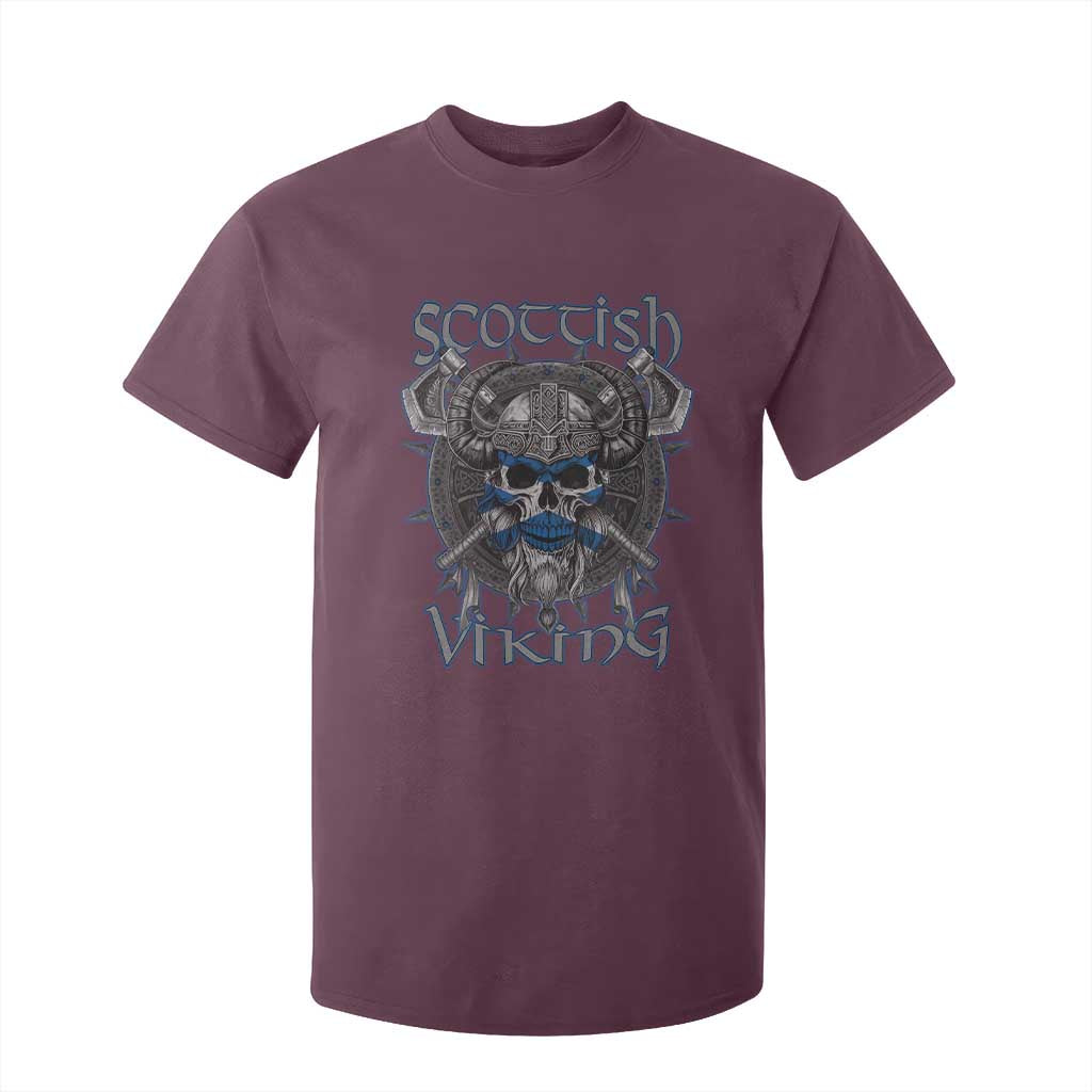 Scottish Viking Axes Celtic Knot T Shirt For Kid Scottish Flag TS11 Maroon Print Your Wear
