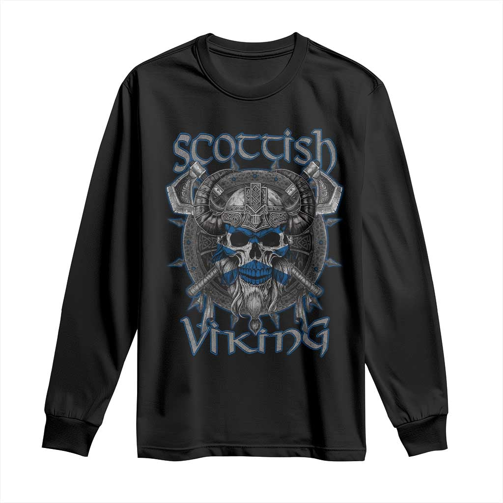 Scottish Viking Axes Celtic Knot Long Sleeve Shirt Scottish Flag TS11 Black Print Your Wear