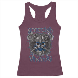 Scottish Viking Axes Celtic Knot Racerback Tank Top Scottish Flag TS11 Maroon Print Your Wear