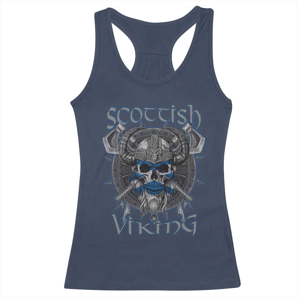 Scottish Viking Axes Celtic Knot Racerback Tank Top Scottish Flag TS11 Navy Print Your Wear