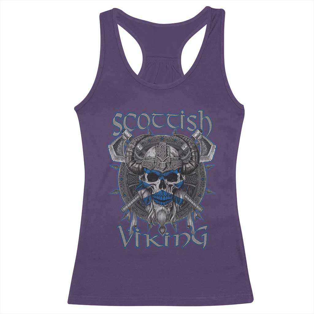 Scottish Viking Axes Celtic Knot Racerback Tank Top Scottish Flag TS11 Purple Print Your Wear