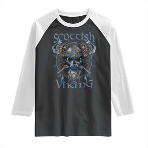 Scottish Viking Axes Celtic Knot Raglan Shirt Scottish Flag TS11 Black White Print Your Wear