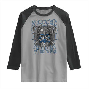 Scottish Viking Axes Celtic Knot Raglan Shirt Scottish Flag TS11 Sport Gray Black Print Your Wear