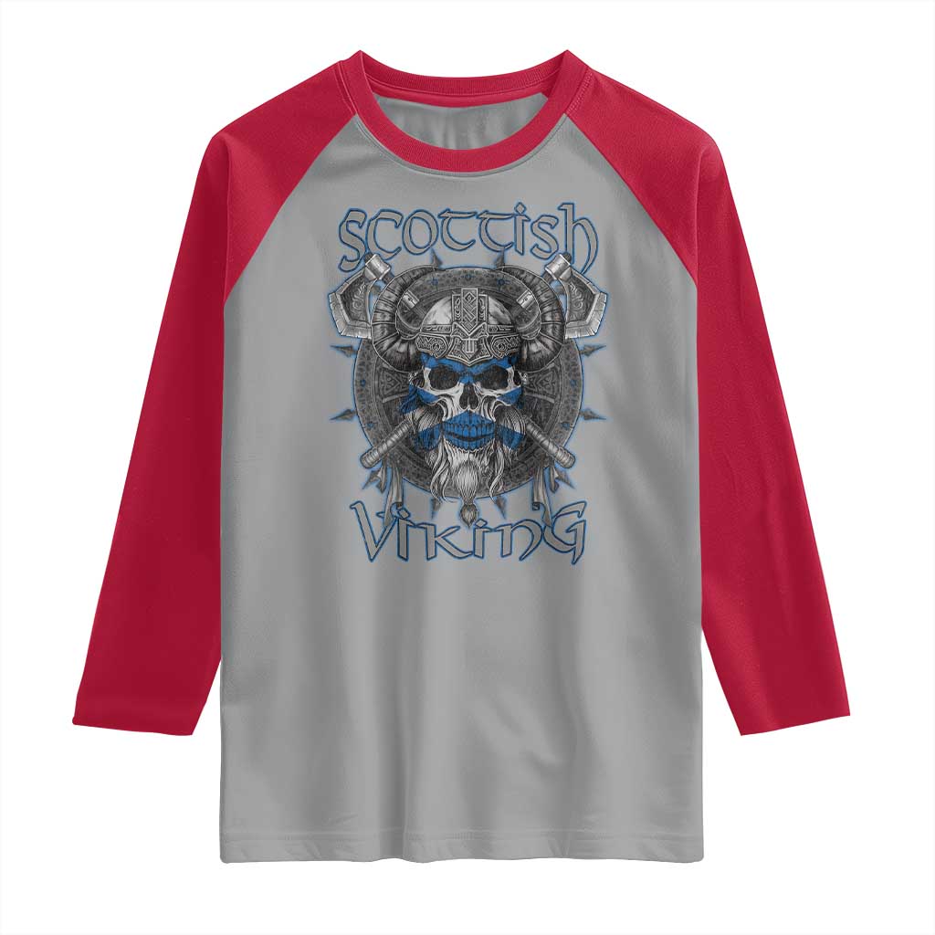 Scottish Viking Axes Celtic Knot Raglan Shirt Scottish Flag TS11 Sport Gray Red Print Your Wear