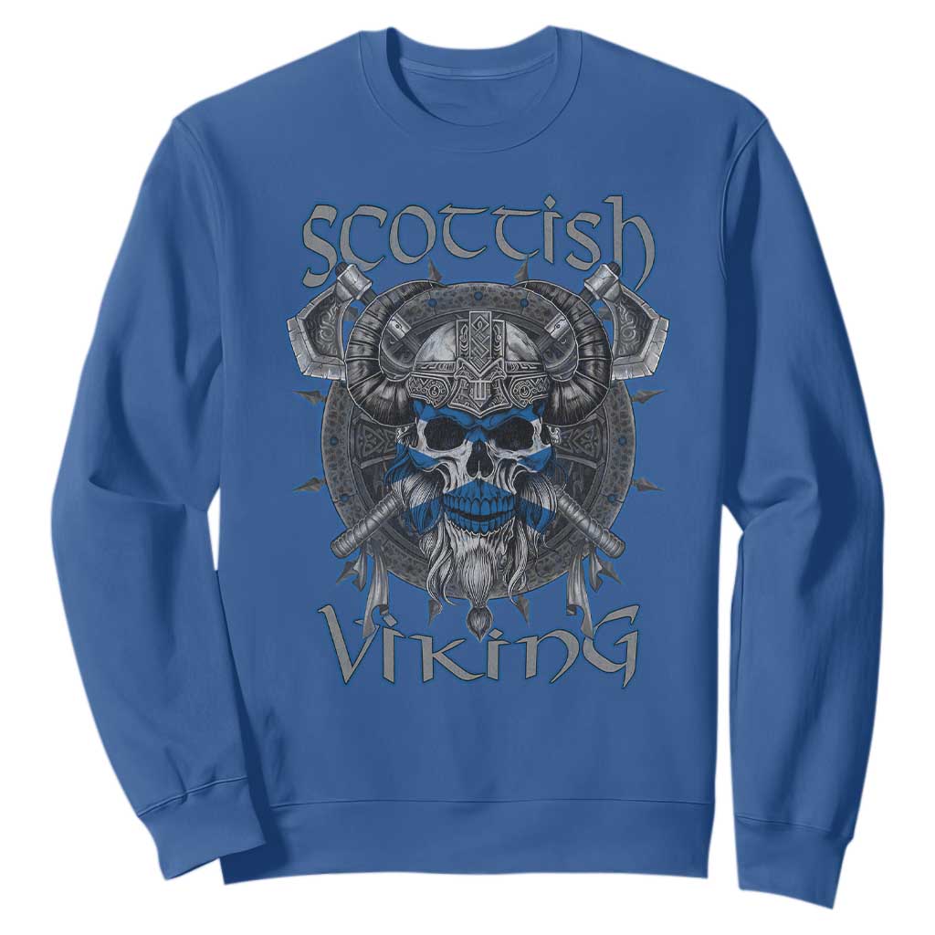 Scottish Viking Axes Celtic Knot Sweatshirt Scottish Flag TS11 Royal Blue Print Your Wear