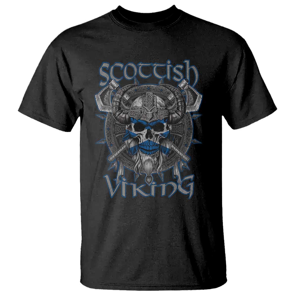 Scottish Viking Axes Celtic Knot T Shirt Scottish Flag TS11 Black Print Your Wear