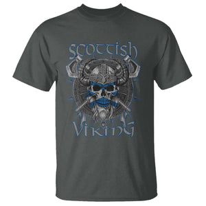 Scottish Viking Axes Celtic Knot T Shirt Scottish Flag TS11 Dark Heather Print Your Wear