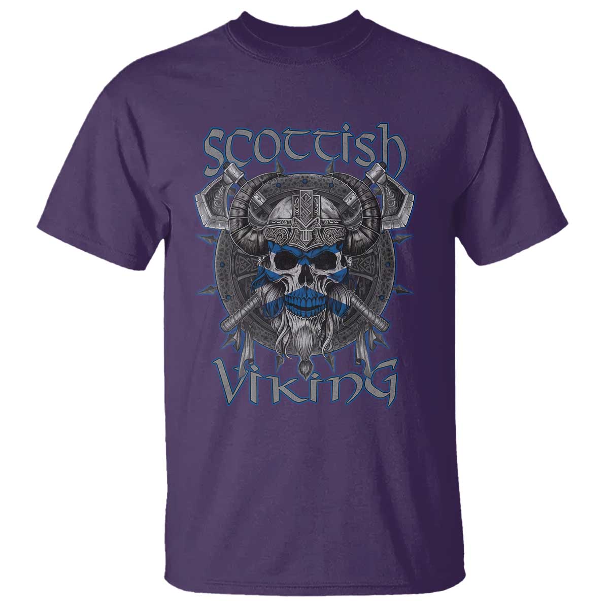 Scottish Viking Axes Celtic Knot T Shirt Scottish Flag TS11 Purple Print Your Wear