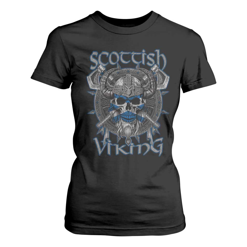 Scottish Viking Axes Celtic Knot T Shirt For Women Scottish Flag TS11 Black Print Your Wear