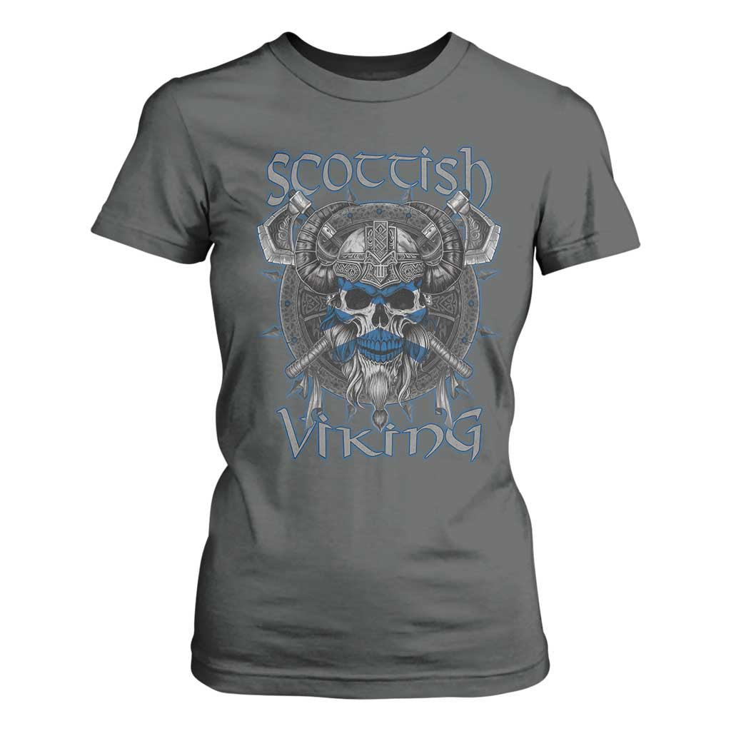 Scottish Viking Axes Celtic Knot T Shirt For Women Scottish Flag TS11 Dark Heather Print Your Wear