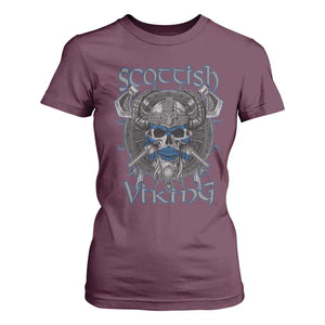 Scottish Viking Axes Celtic Knot T Shirt For Women Scottish Flag TS11 Maroon Print Your Wear