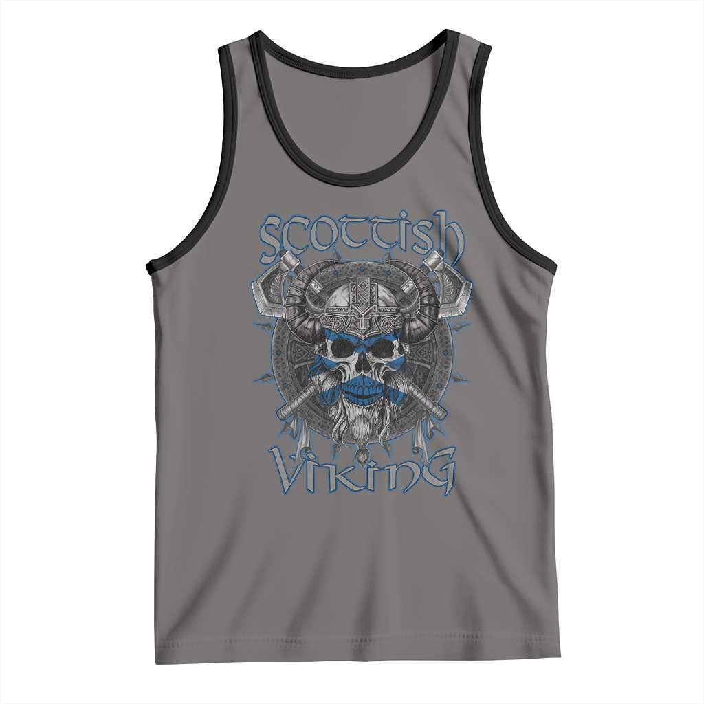 Scottish Viking Axes Celtic Knot Tank Top Scottish Flag TS11 Deep Heather Black Print Your Wear
