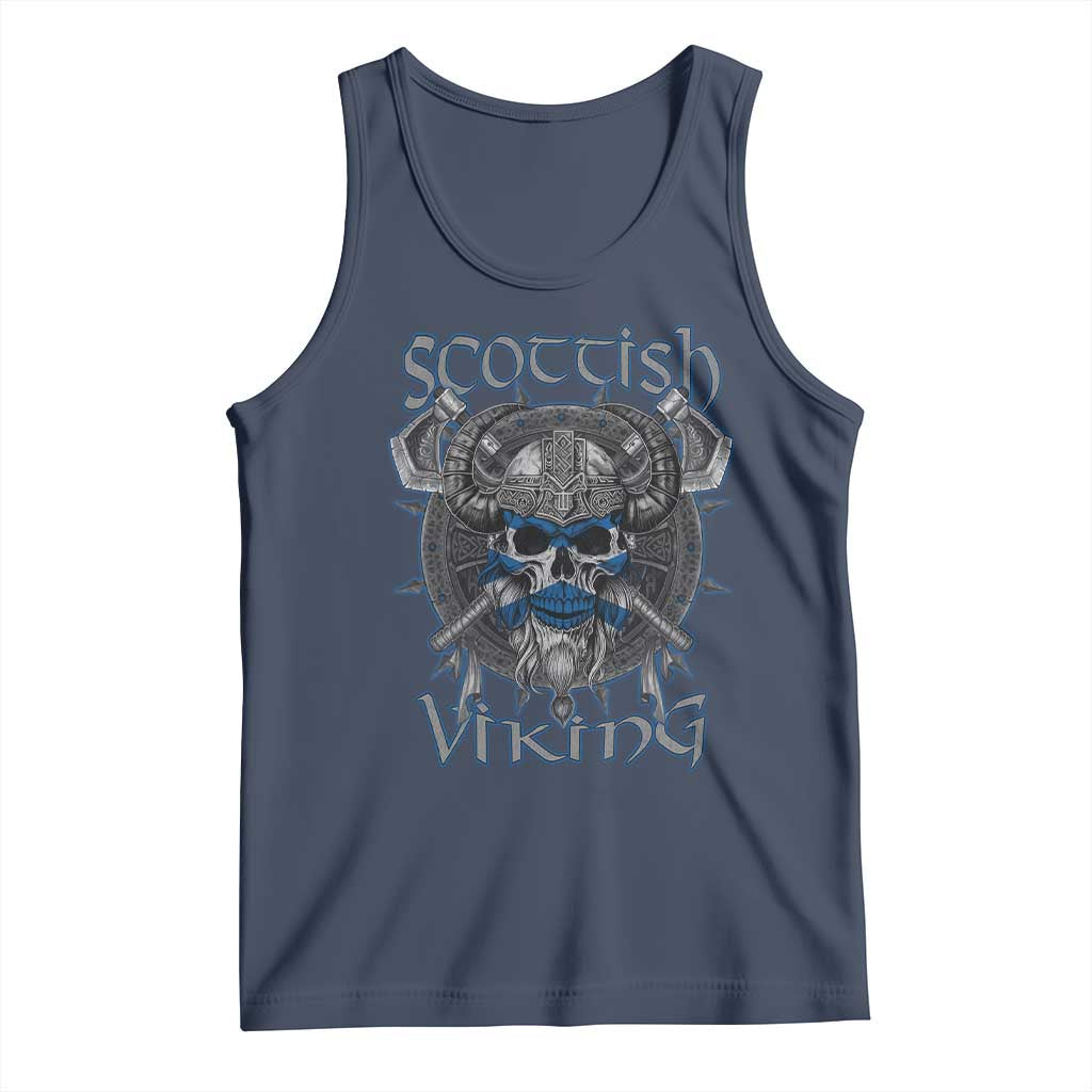 Scottish Viking Axes Celtic Knot Tank Top Scottish Flag TS11 Navy Print Your Wear