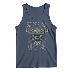 Scottish Viking Axes Celtic Knot Tank Top Scottish Flag TS11 Navy Print Your Wear