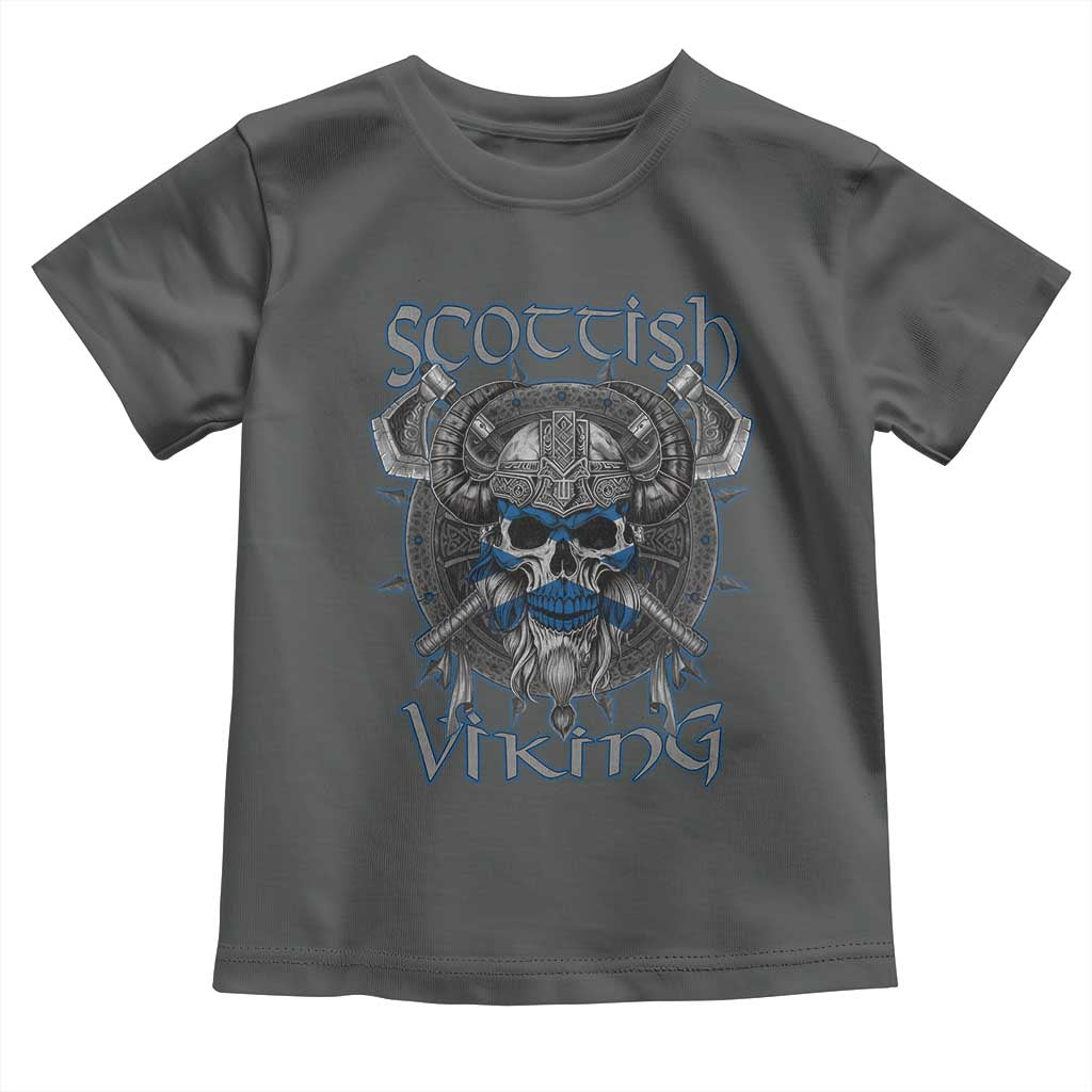 Scottish Viking Axes Celtic Knot Toddler T Shirt Scottish Flag TS11 Dark Heather Print Your Wear