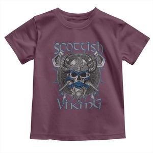 Scottish Viking Axes Celtic Knot Toddler T Shirt Scottish Flag TS11 Maroon Print Your Wear