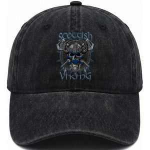 Scottish Viking Axes Celtic Knot Washed Cotton Baseball Cap Scottish Flag TS11 Print Your Wear