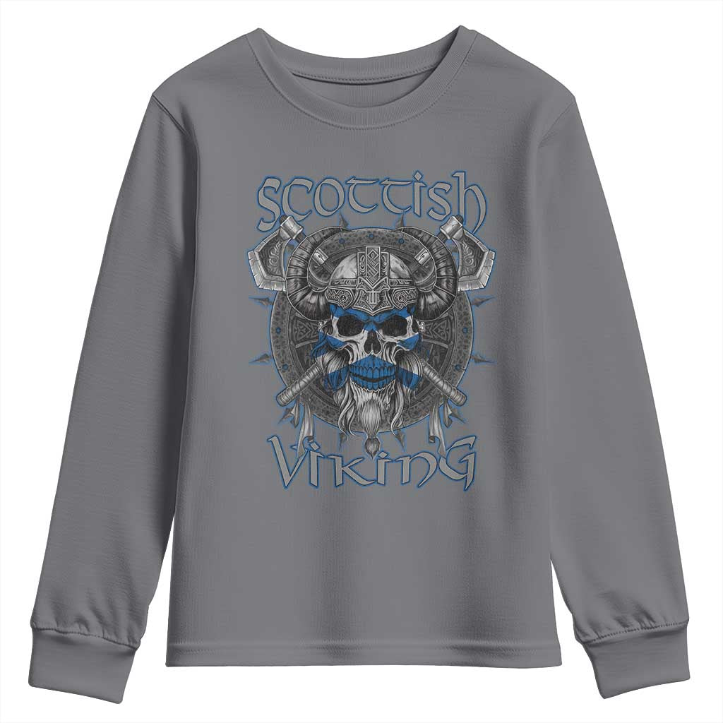 Scottish Viking Axes Celtic Knot Youth Sweatshirt Scottish Flag TS11 Charcoal Print Your Wear