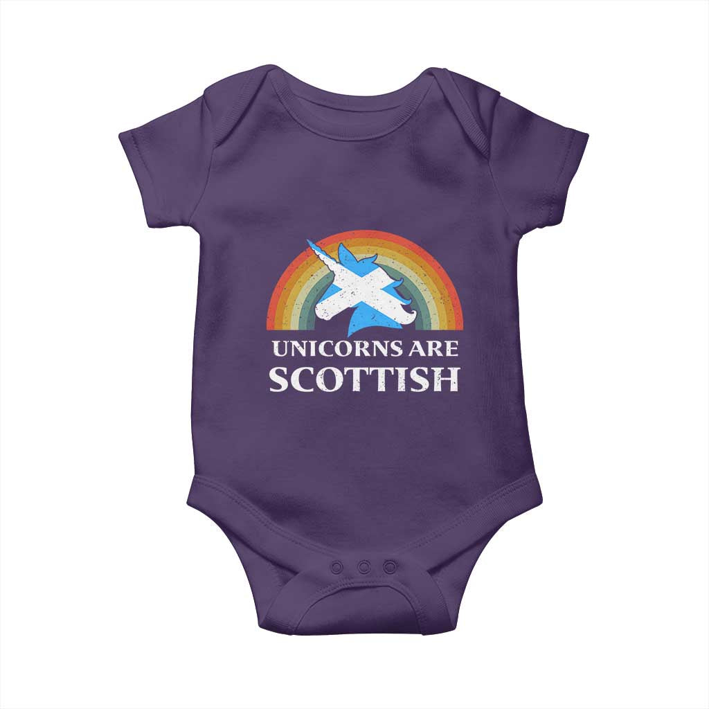 Funny Scotland Pride Unicorn Baby Onesie Unicorns Are Scottish Rainbow TS11 Purple Print Your Wear