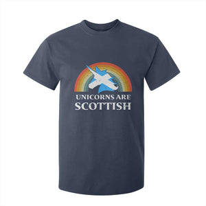 Funny Scotland Pride Unicorn T Shirt For Kid Unicorns Are Scottish Rainbow TS11 Navy Print Your Wear