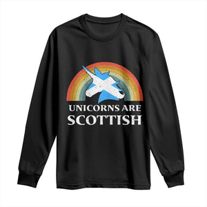Funny Scotland Pride Unicorn Long Sleeve Shirt Unicorns Are Scottish Rainbow TS11 Black Print Your Wear