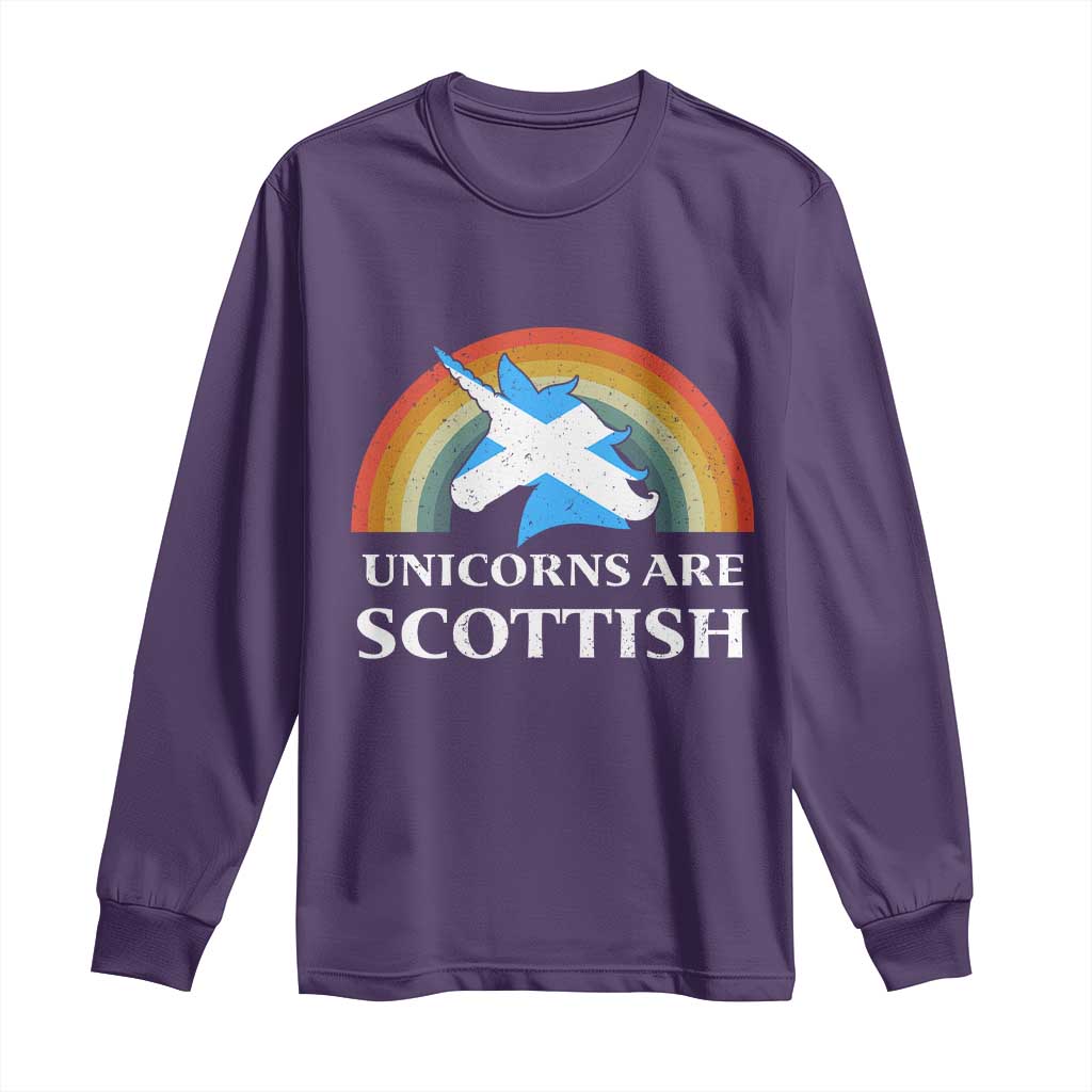 Funny Scotland Pride Unicorn Long Sleeve Shirt Unicorns Are Scottish Rainbow TS11 Purple Print Your Wear