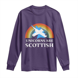 Funny Scotland Pride Unicorn Long Sleeve Shirt Unicorns Are Scottish Rainbow TS11 Purple Print Your Wear