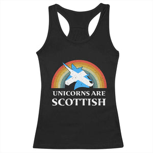 Funny Scotland Pride Unicorn Racerback Tank Top Unicorns Are Scottish Rainbow TS11 Black Print Your Wear