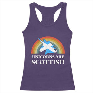 Funny Scotland Pride Unicorn Racerback Tank Top Unicorns Are Scottish Rainbow TS11 Purple Print Your Wear