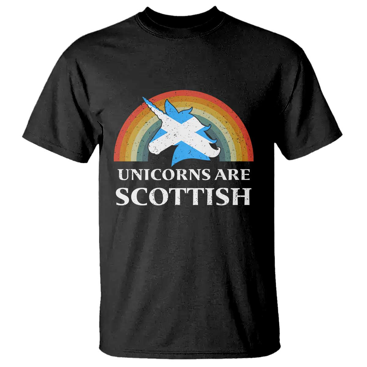 Funny Scotland Pride Unicorn T Shirt Unicorns Are Scottish Rainbow TS11 Black Print Your Wear