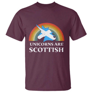 Funny Scotland Pride Unicorn T Shirt Unicorns Are Scottish Rainbow TS11 Maroon Print Your Wear